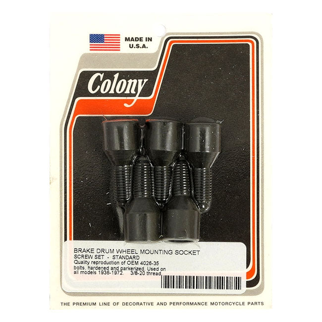 Colony mounting bolt, brake drum. Black