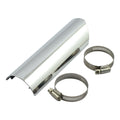 FL 2-1 exhaust header heatshield. lower right, rear — Fits stock 2 in 1 exhaust systems on 70-E78 FL; 71-75 FX and all 70-84 FL models with stock crossover systems.