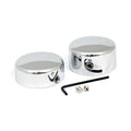 Swingarm pivot bolt cover set. Chrome — 84-99 Softail (NU)