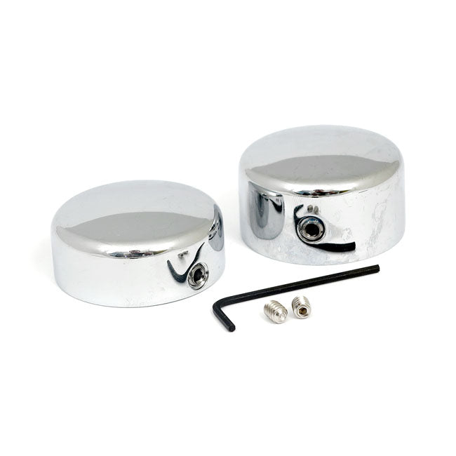 Swingarm pivot bolt cover set. Chrome — 84-99 Softail (NU)