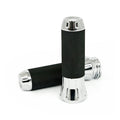 Cobra, billet aluminum grips. Chrome — 74-22 H-D with single or dual throttle cables (Excl. Street) (NU)