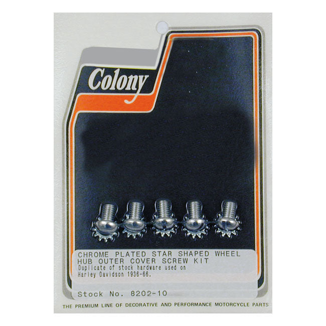 Colony star hub screws & washer set — 36-66 Big Twin (NU)