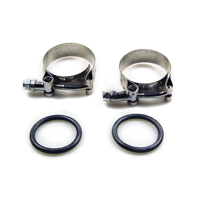Intake clamps, O-ring type — 57-78 XL Sportster; 55-E78 Big Twin