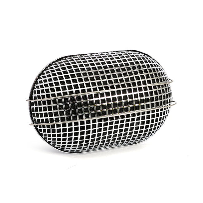 Breather style air cleaner assembly, oval. Chrome — 66-88 Big Twin; 66-87 XL Sportster (NU). With Keihin; Bendix and Tillotson carburetor (Excl. CV carburetor)