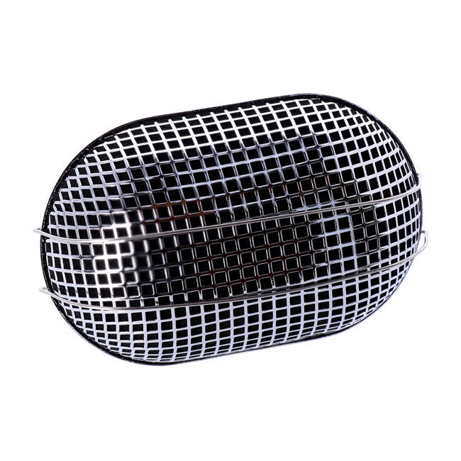 Breather style air cleaner assembly, oval. Chrome — 90-17 (NU) Big Twin; 88-22 XL Sportster. With CV or Delphi inj. (Excl. e-throttle models)
