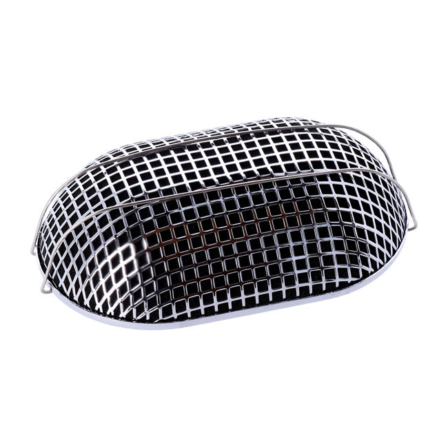 Breather style air cleaner assembly, oval. Chrome — 90-17 (NU) Big Twin; 88-22 XL Sportster. With CV or Delphi inj. (Excl. e-throttle models)
