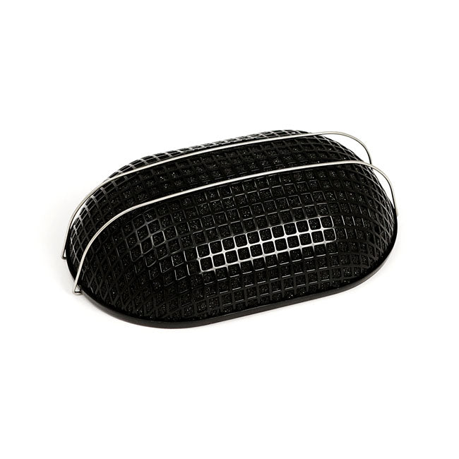 Breather style air cleaner assembly, oval. Black — 90-17 (NU) Big Twin; 88-22 XL Sportster. With CV or Delphi inj. (Excl. e-throttle models)