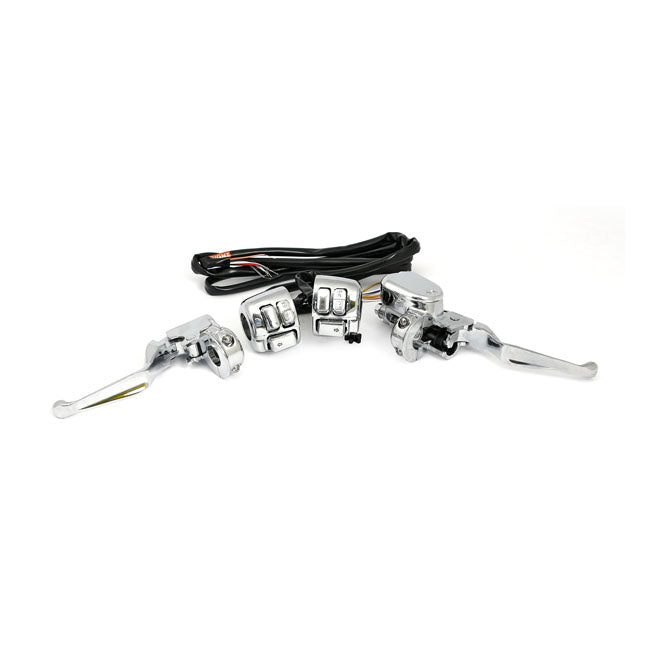 Handlebar control kit chrome 14mm bore — 509516