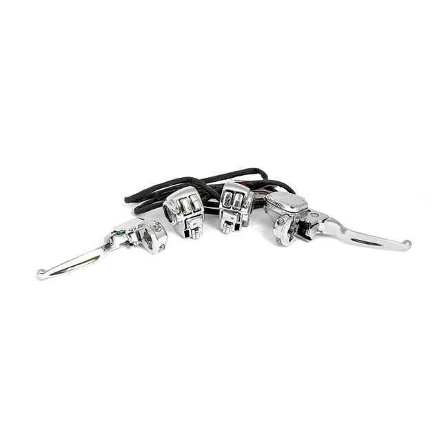 Handlebar control kit chrome — 96-07 FLT/Touring (NU)