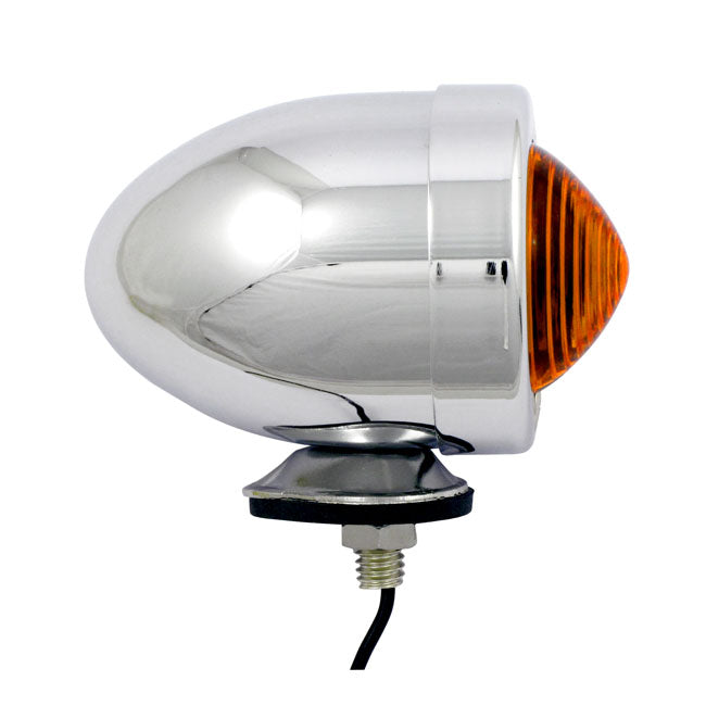 Bullet marker light. Chrome. Amber lens. SF. stud mount