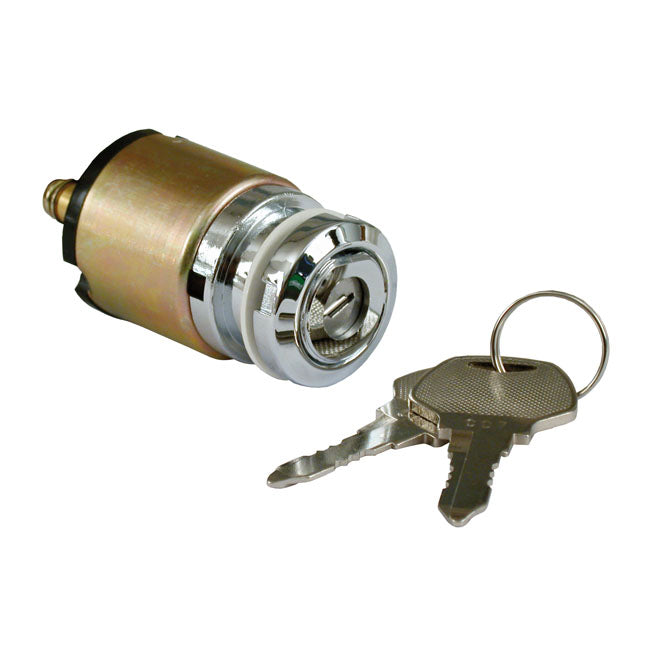 FX style ignition switch ''thin'', flat key. Chrome
