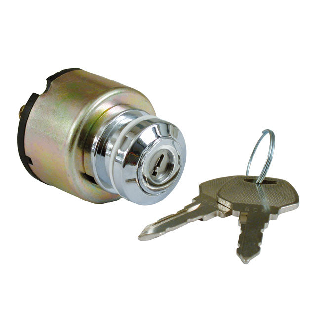 FX style ignition switch ''thick'', flat key. Chrome