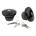 Gas cap set with lock, black — 96-99 H-D (NU)
