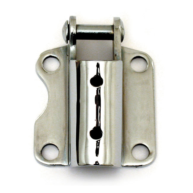 Jiffy mounting bracket. Chrome — 37-86 4-speed Big Twin; 84-99 Softail (NU)