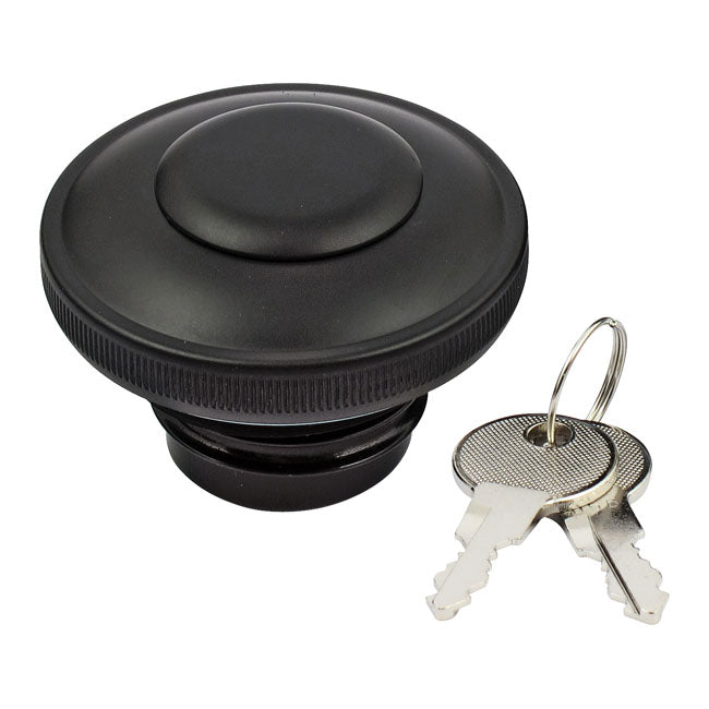 Gas cap vented with lock, black — 96-18 H-D (NU)