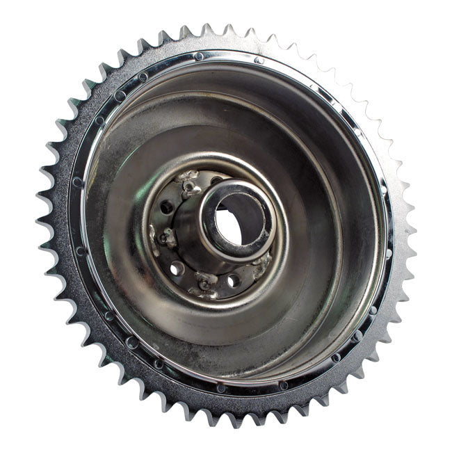 37-57 B.T. Rear brake drum & sprocket. Chrome