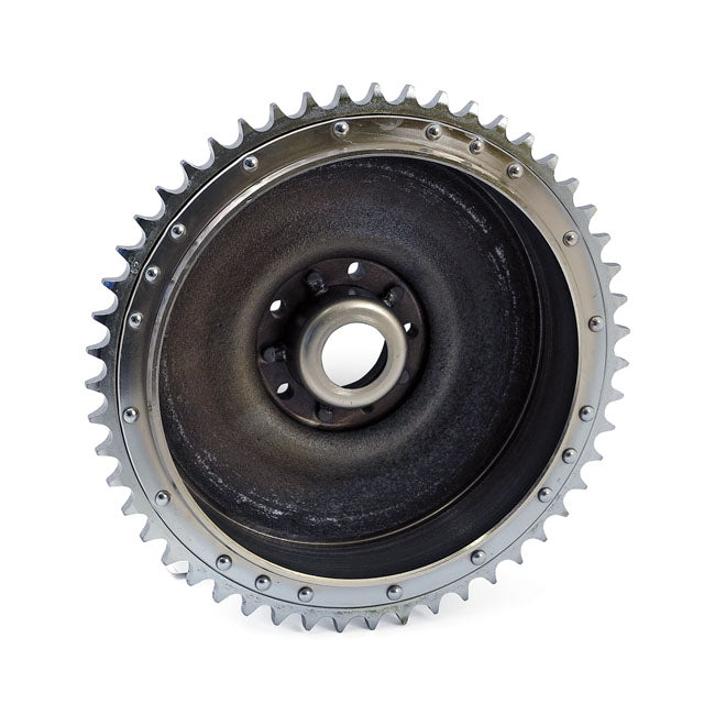 63-66 B.T. Rear brake drum & sprocket. Chrome