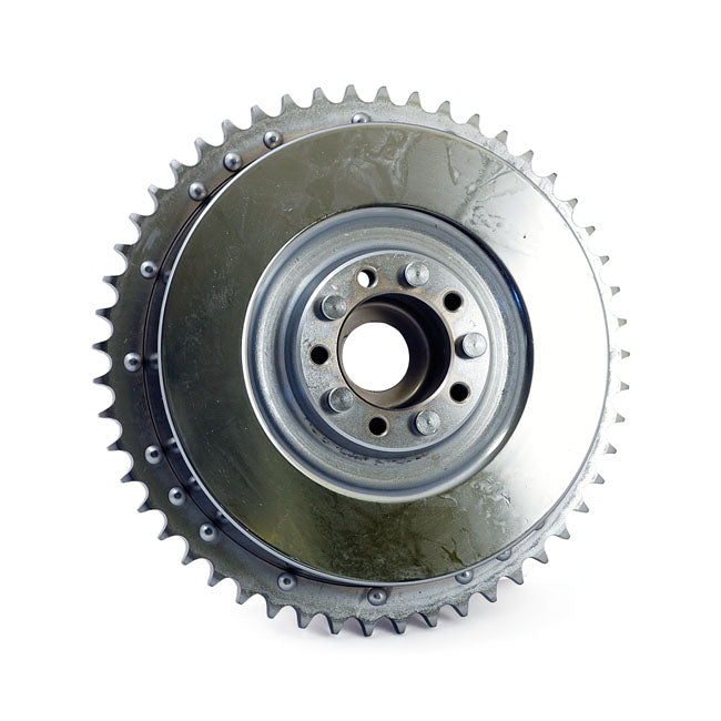 63-66 B.T. Rear brake drum & sprocket. Chrome
