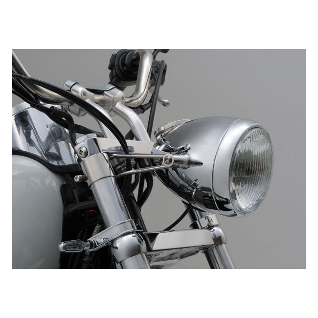 Bracket for ''vintage'' headlamp. 41mm fork tubes. Polished ss