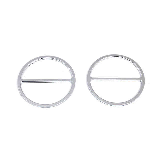 Speaker trim cover, front. Chrome — 96-13 Electra Glide; 96-13 FLHX; Trike with OEM speaker (Excl. 11-13 FLHXSE; 12-13 FLHTCUSE & all models with BOOM! speakers) (NU)