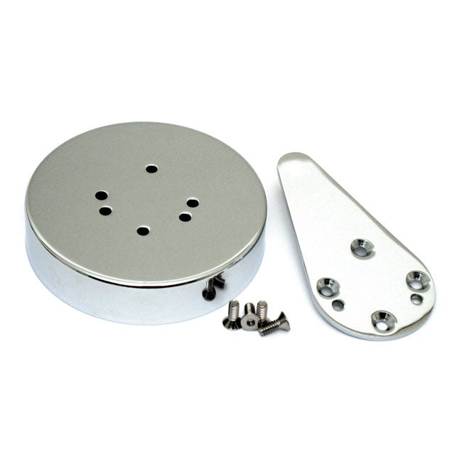 Dust shield & shift lever kit. Chrome — 74-E79 4-speed FX (NU)