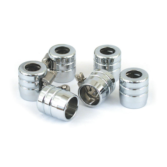 Smooth hose clamps, 3/8". Chrome Grooved