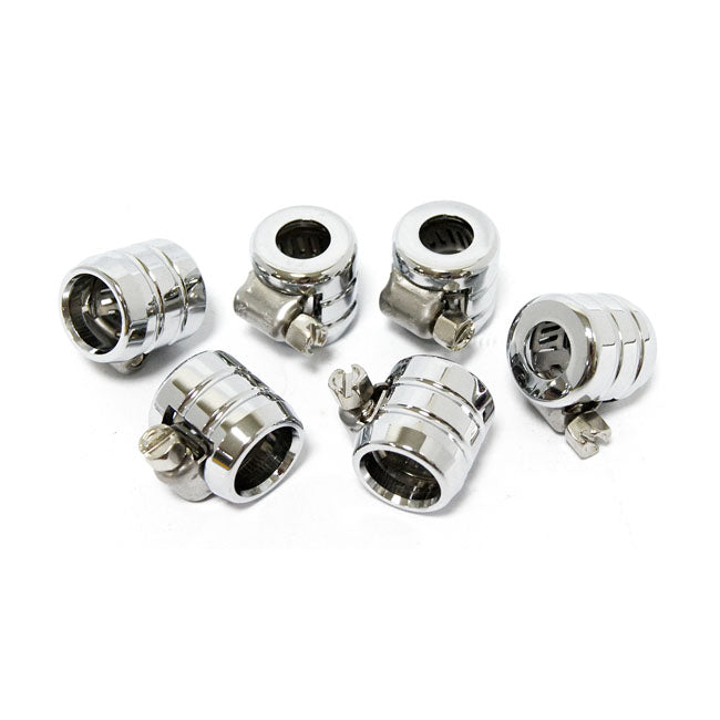 Smooth hose clamps, 1/4". Chrome Grooved