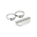 Universal smooth heat shield 4" long chrome — 1-3/4" exhaust pipes