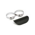Universal smooth heat shield 4" long black — 1-3/4" exhaust pipes