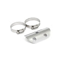 Universal bullet hole heat shield 4" long chrome — 1-3/4" exhaust pipes