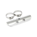 Universal bullet hole heat shield 7" long chrome — 1-3/4" exhaust pipes