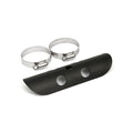 Universal bullet hole heat shield 7" long black — 1-3/4" exhaust pipes
