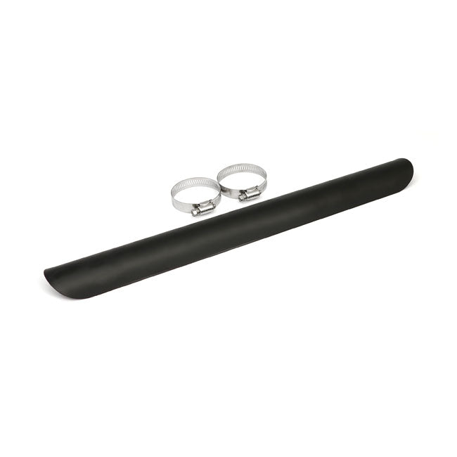 Universal smooth heat shield 18" long black — 1-3/4" exhaust pipes