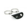 Universal bullet hole heat shield 4" long black — 2-1/4" exhaust pipes