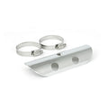 Universal bullet hole heat shield 7" long chrome — 2-1/4" exhaust pipes