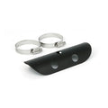 Universal bullet hole heat shield 7" long black — 2-1/4" exhaust pipes