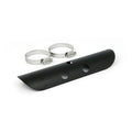 Universal bullet hole heat shield 10" long black — 2-1/4" exhaust pipes