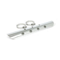 Universal bullet hole heat shield 14" long chrome — 2-1/4" exhaust pipes