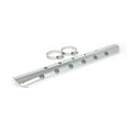 Universal bullet hole heat shield 18" long chrome — 2-1/4" exhaust pipes
