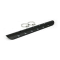 Universal bullet hole heat shield 18" long black — 2-1/4" exhaust pipes
