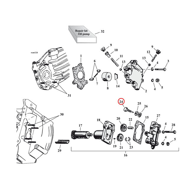 Chain oiler adj. screw (slotted)