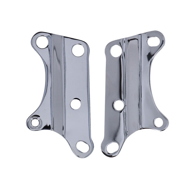 Motor mount plate set, lower front. Chrome — L84-03 XL Sportster (Excl. 99-03 883C and 1200C models) (NU)