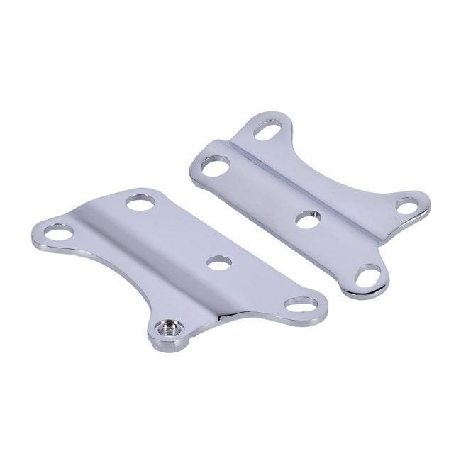 Motor mount plate set, lower front. Chrome — L84-03 XL Sportster (Excl. 99-03 883C and 1200C models) (NU)