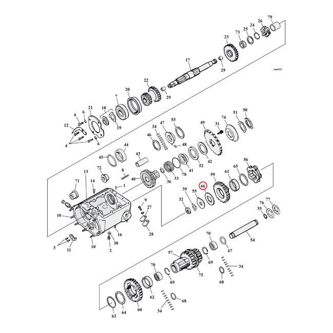 Washer, transmission countershaft gear end .078"