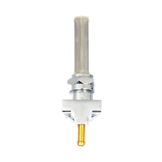 Petcock, late OEM style, down outlet — 75-06 Big Twin; XL Sportster (NU) (Excl. inj. models); customs with 75-up style threaded tanks
