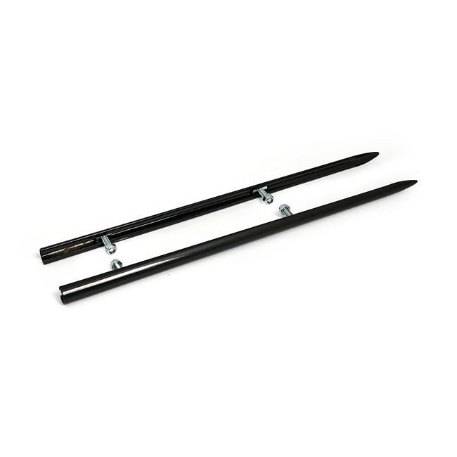 Front fender tip spears, black — 86-17 (NU) FLSTC; FLSTN; 18-25 FLHC; 82-25 FLT/Touring