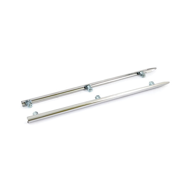 Front fender tip spears, stainless — Most 49-85 FL (NU)