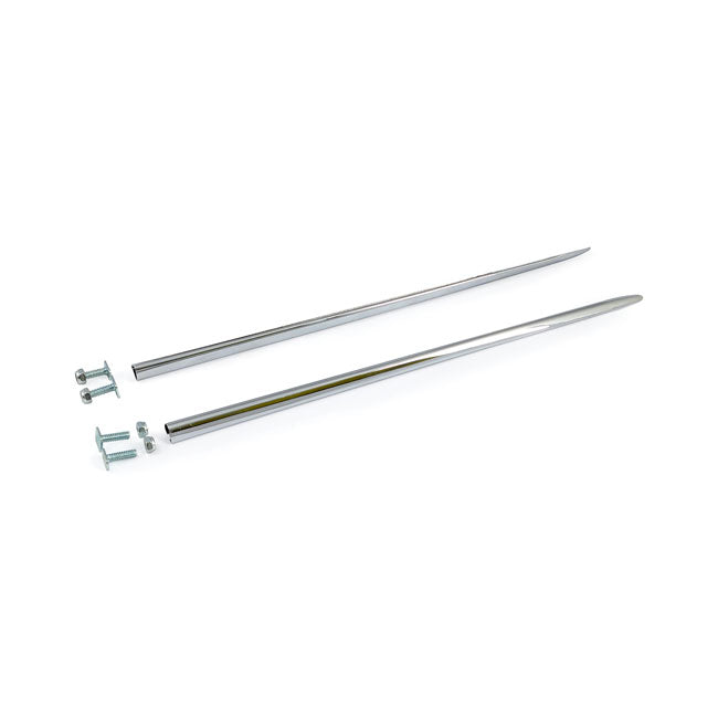 Front fender tip spears, chrome steel