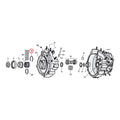 Retaining ring, sprocket shaft bearing — L83-99 Big Twin (Excl. Twin Cam) (NU)