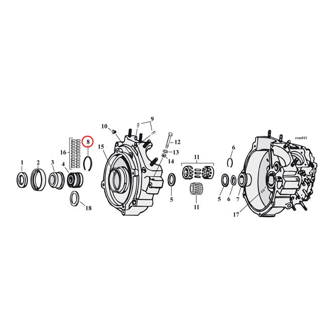 Retaining ring, sprocket shaft bearing — L83-99 Big Twin (Excl. Twin Cam) (NU)